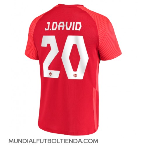 Camiseta Canadá Jonathan David #20 Primera Equipación Replica Mundial 2022 mangas cortas